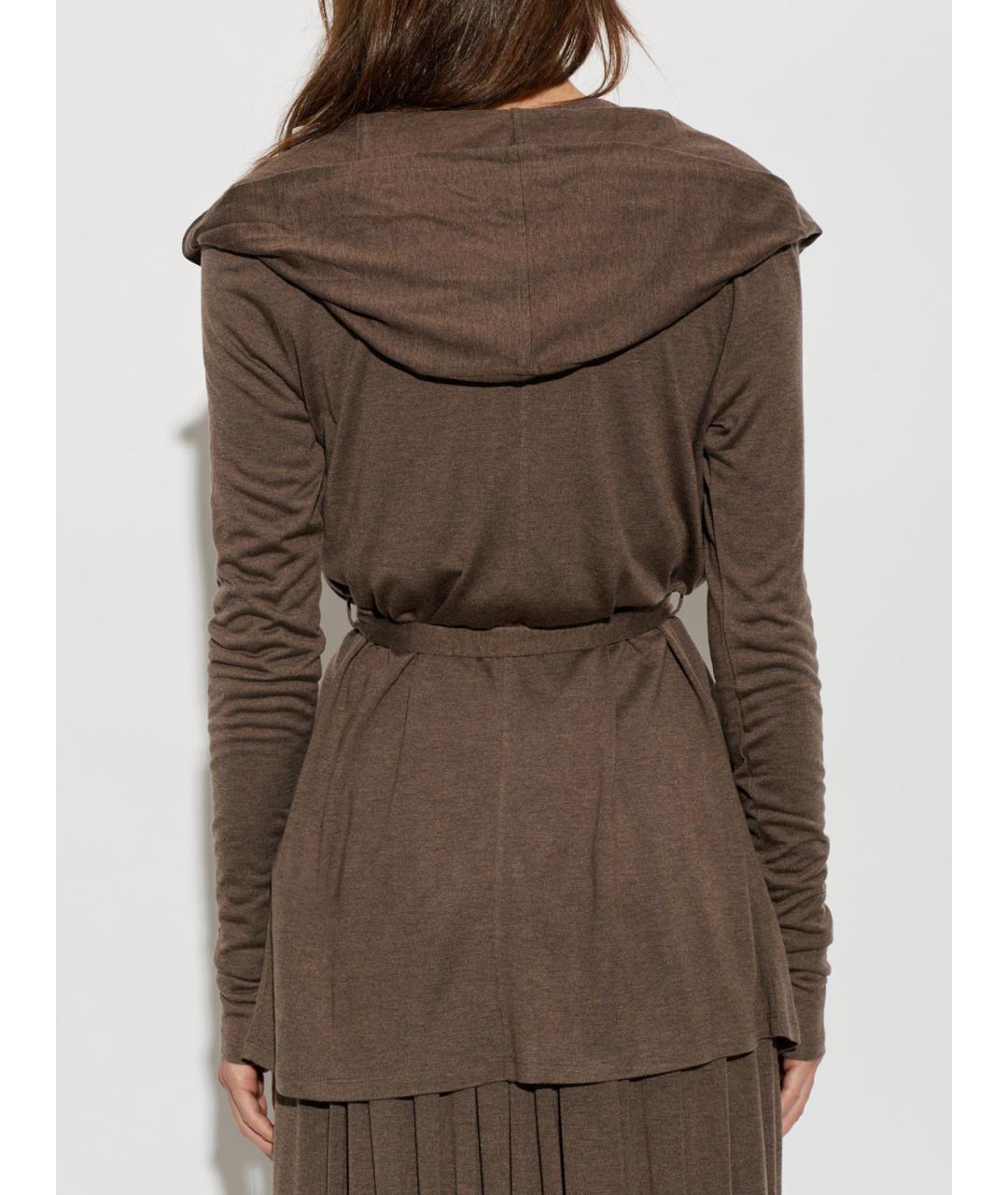 MAX MARA Коричневый шелковый кардиган, фото 4