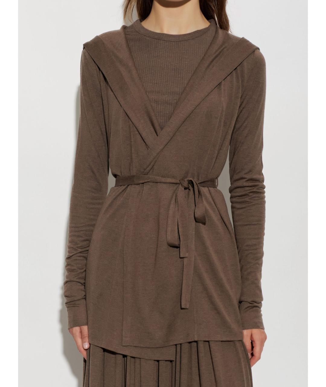 MAX MARA Коричневый шелковый кардиган, фото 3