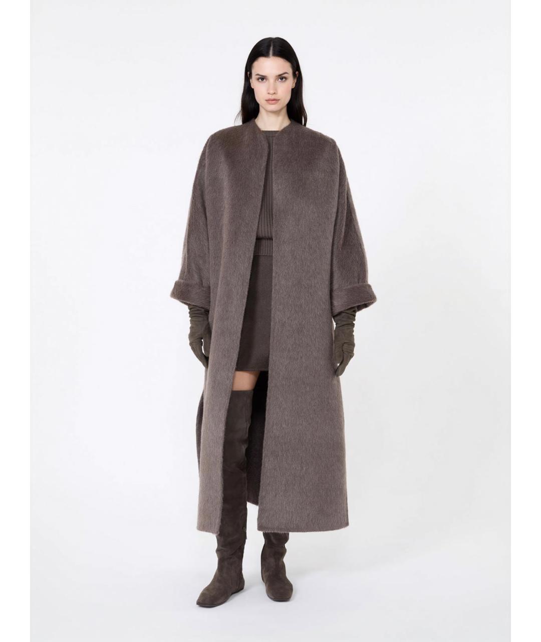 MAX MARA Коричневое шерстяное пальто, фото 3