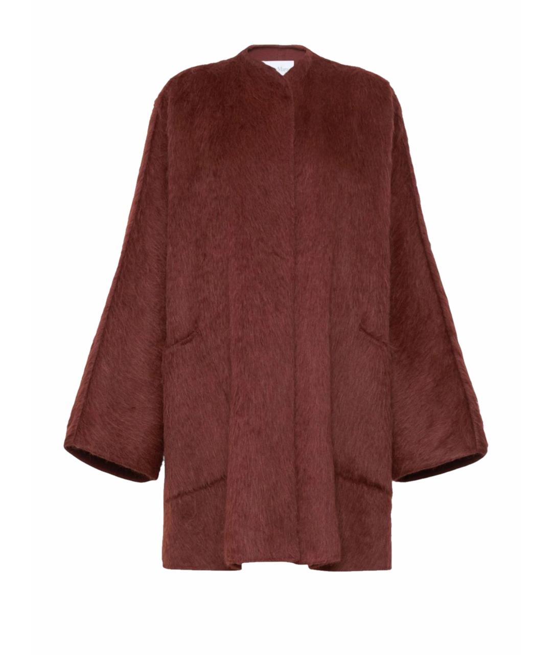 MAX MARA Бордовое шерстяное пальто, фото 1