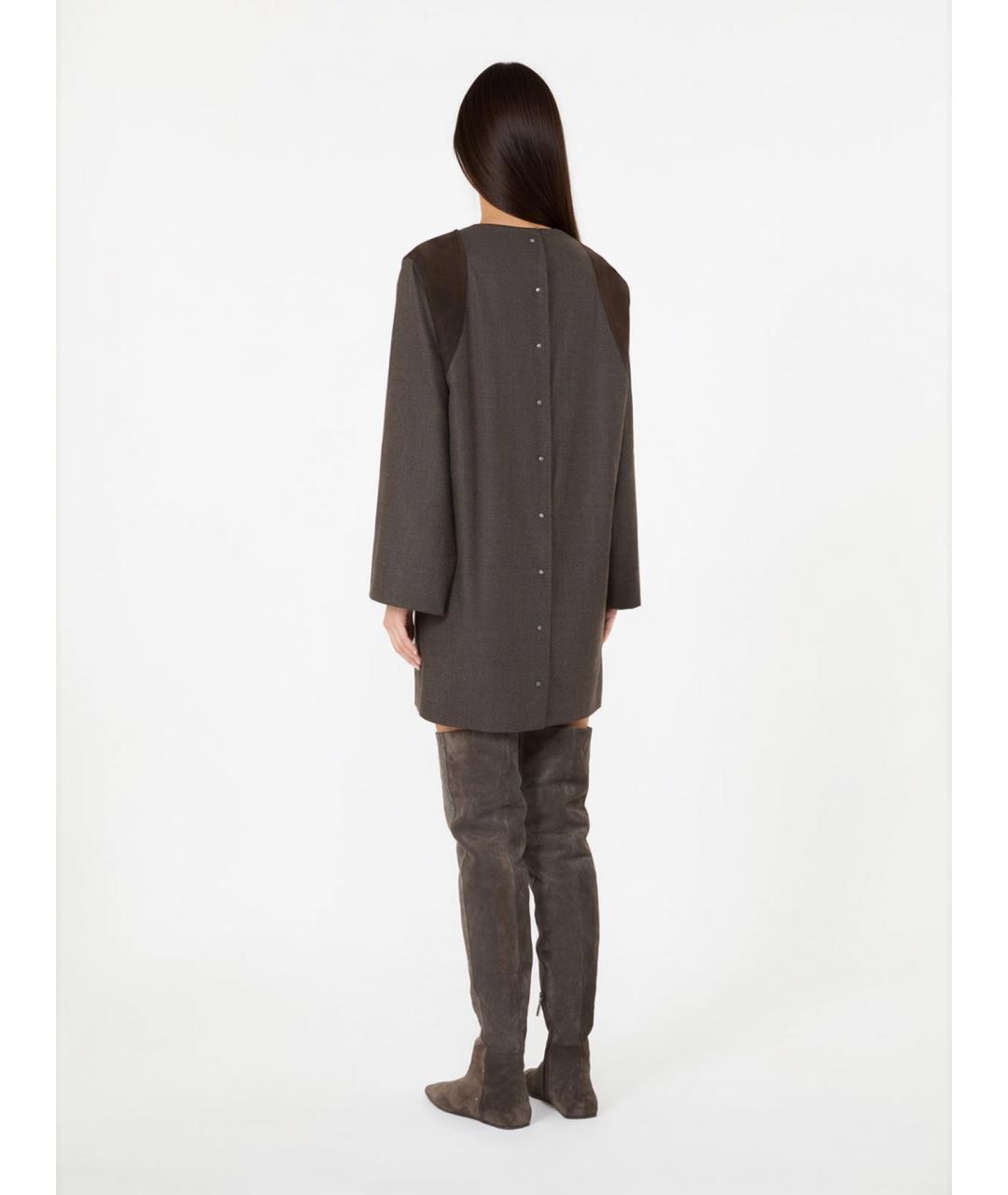 MAX MARA Коричневое шерстяное повседневное платье, фото 3