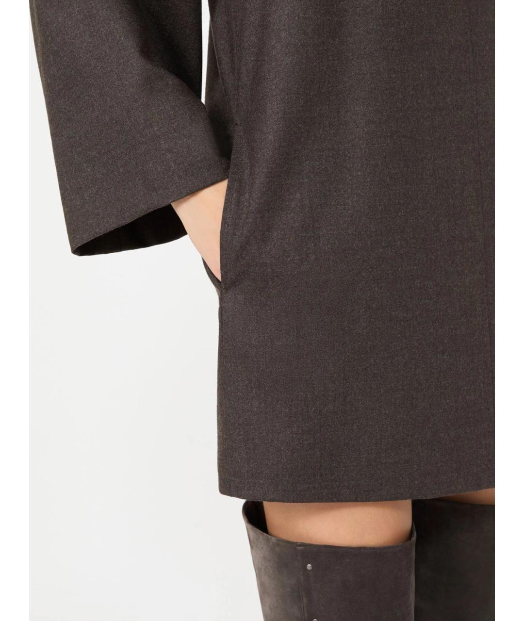 MAX MARA Коричневое шерстяное повседневное платье, фото 5