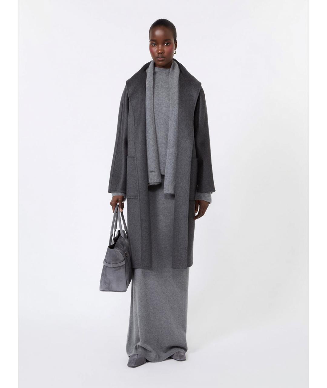 MAX MARA Серое шерстяное пальто, фото 3