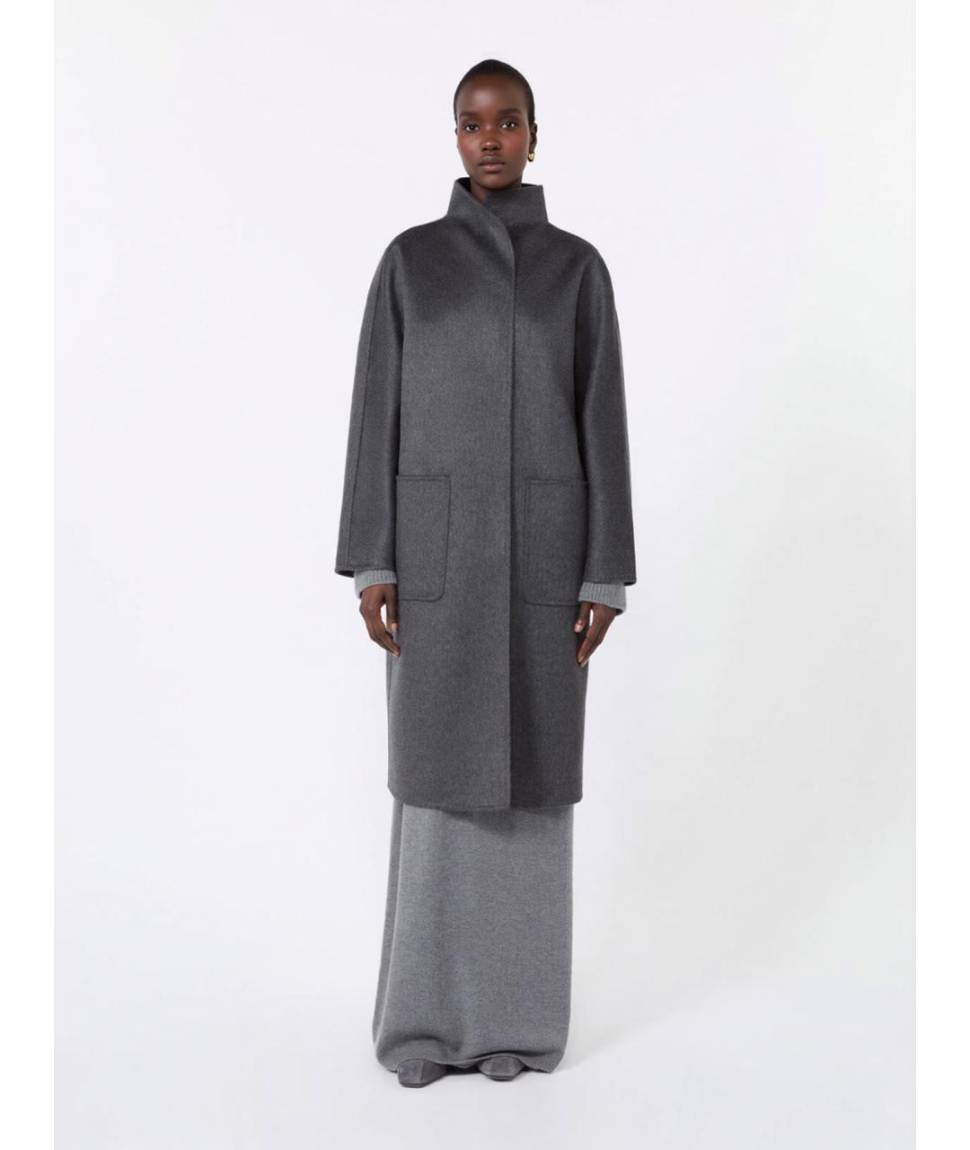 MAX MARA Серое шерстяное пальто, фото 5