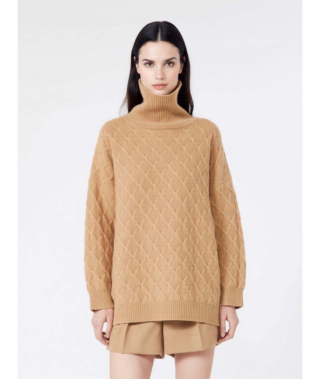 MAX MARA Бежевый шерстяной джемпер / свитер, фото 3