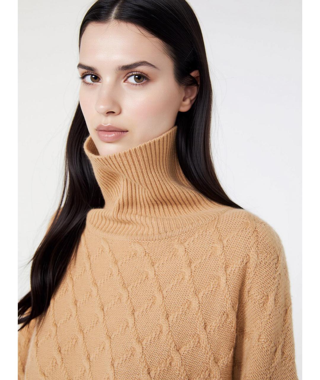 MAX MARA Бежевый шерстяной джемпер / свитер, фото 5