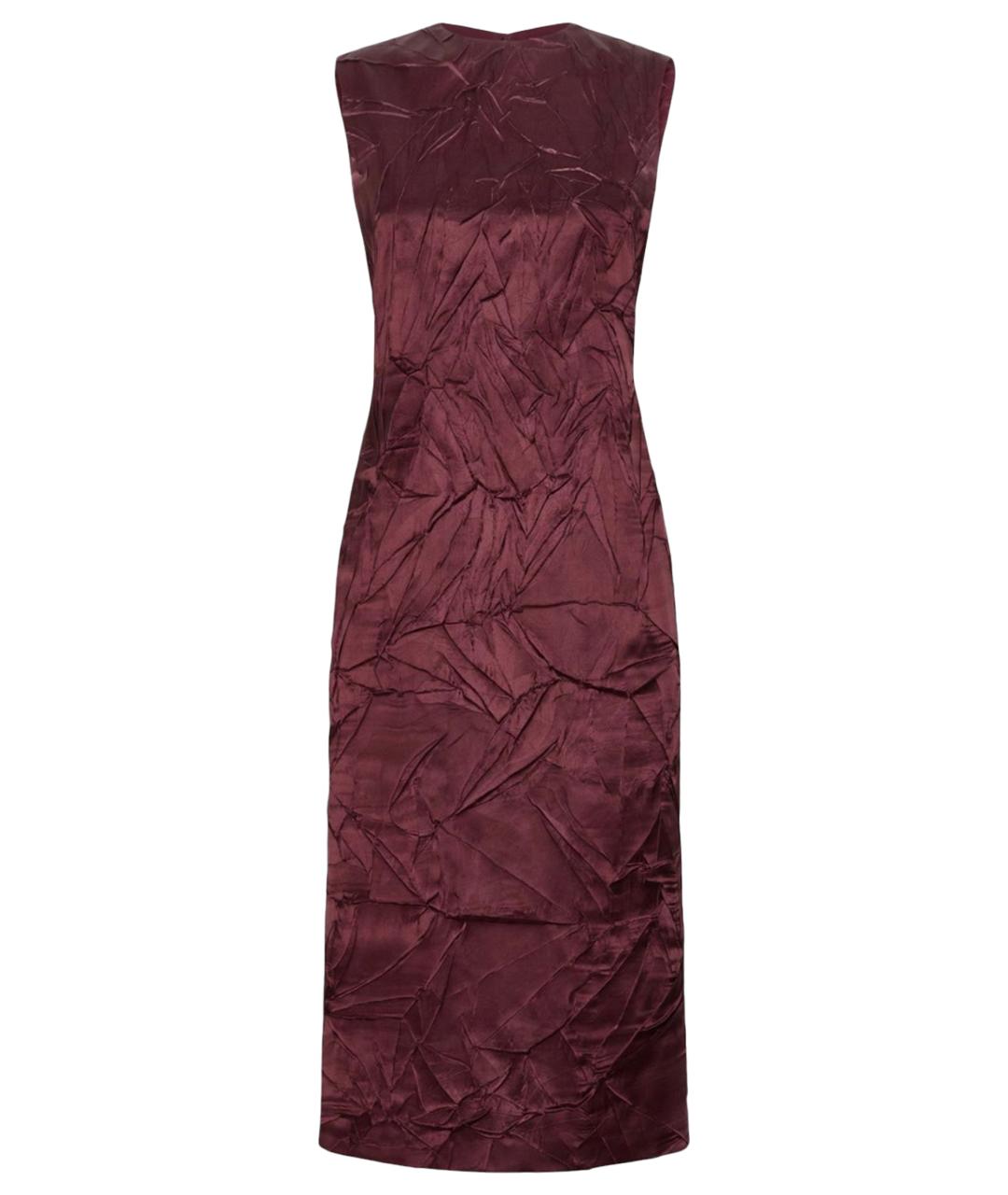 MAX MARA Бордовое шелковое коктейльное платье, фото 1