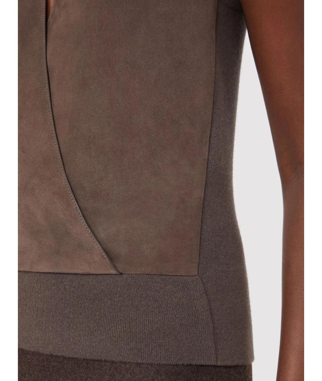 MAX MARA Коричневая шерстяная жилетка, фото 5