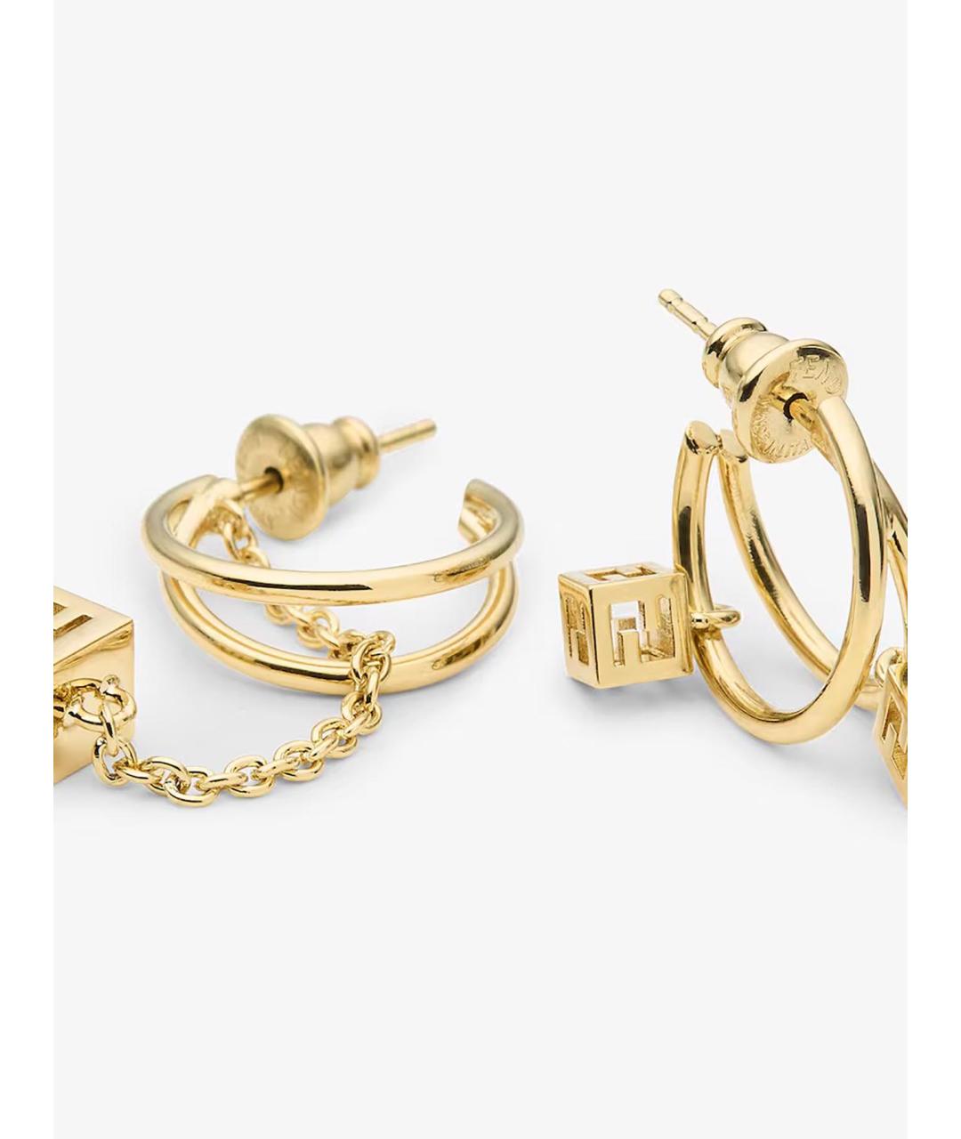 FENDI Золотые серьги, фото 2