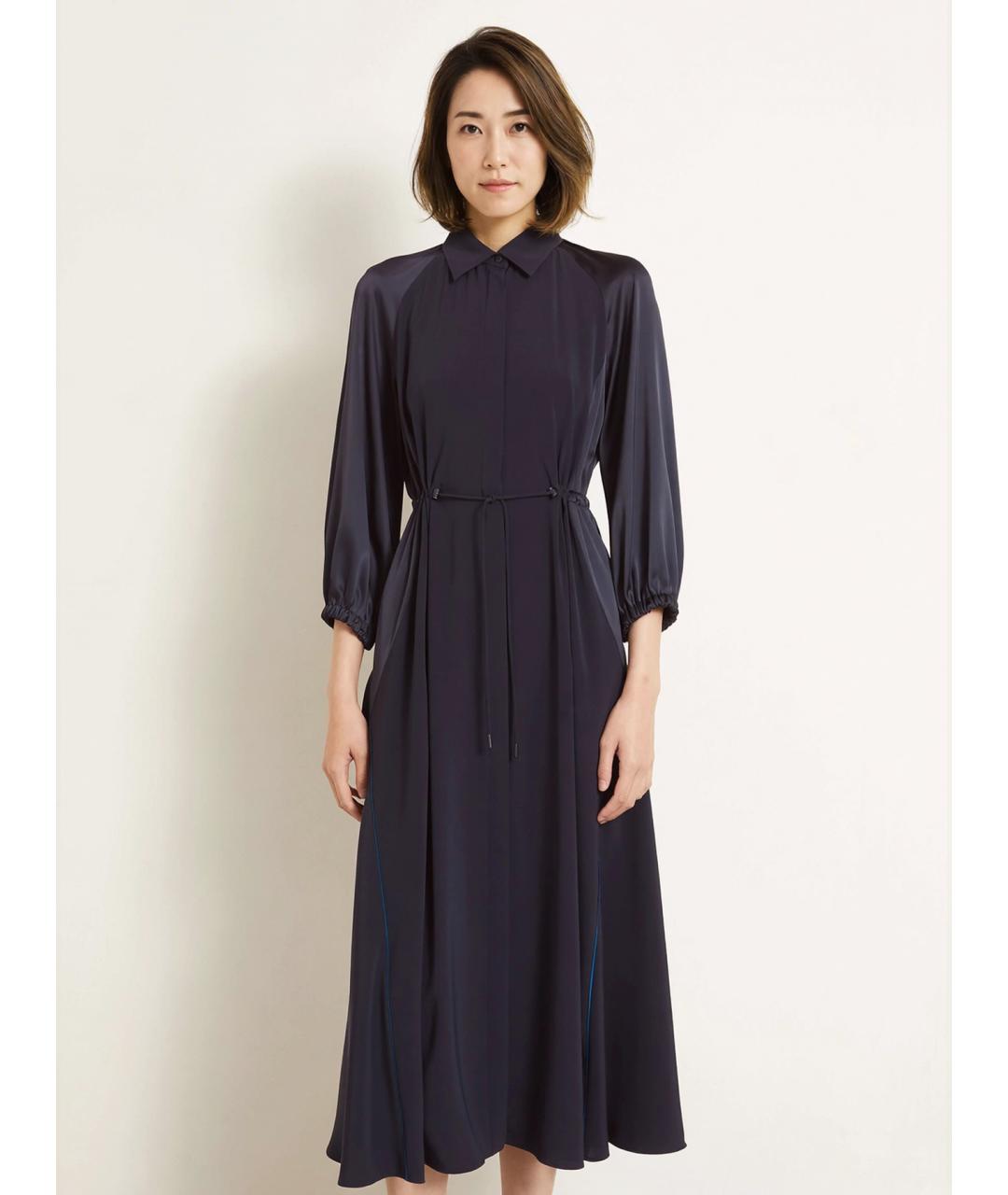 MAX MARA Темно-синее ацетатное повседневное платье, фото 4