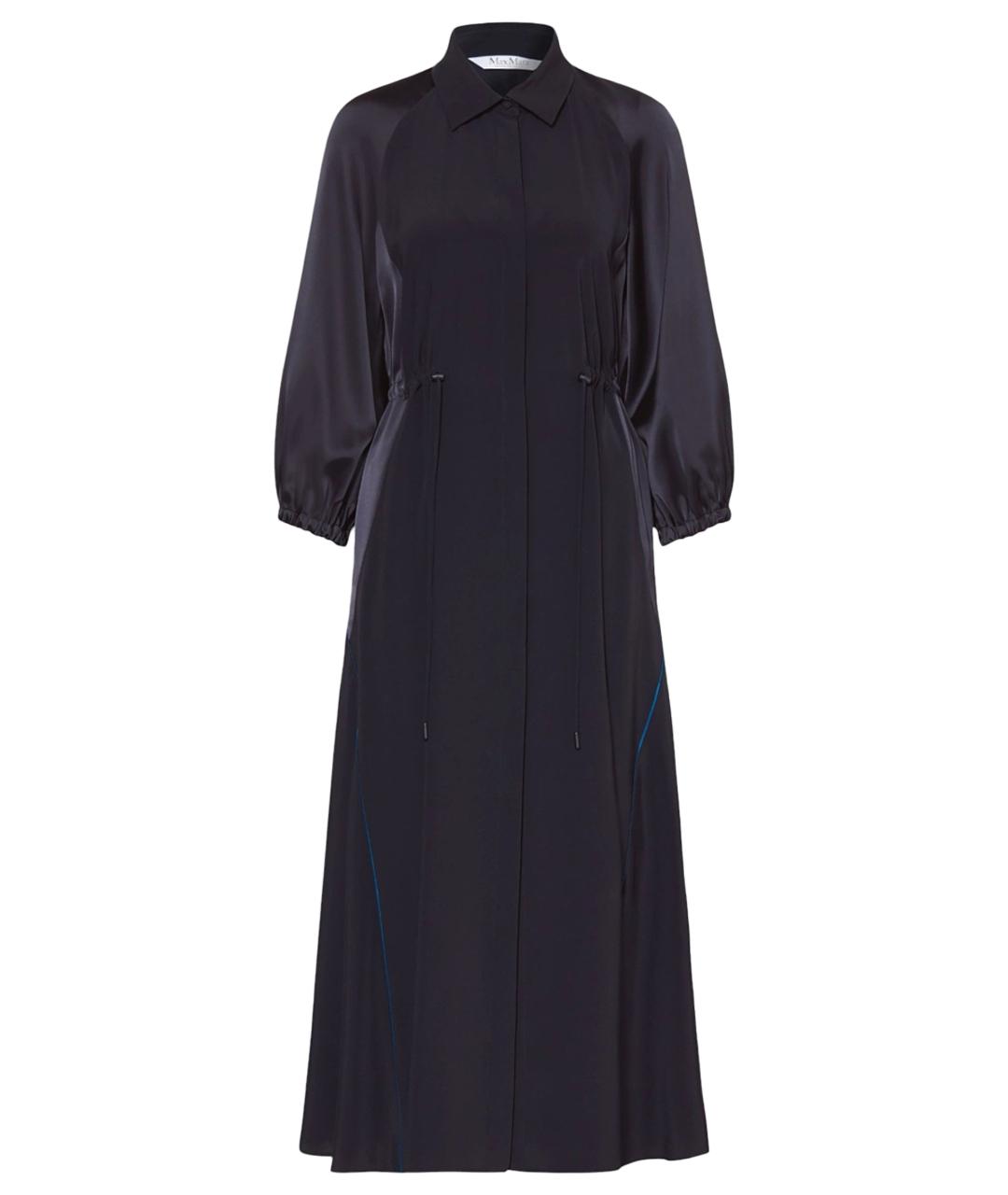 MAX MARA Темно-синее ацетатное повседневное платье, фото 1