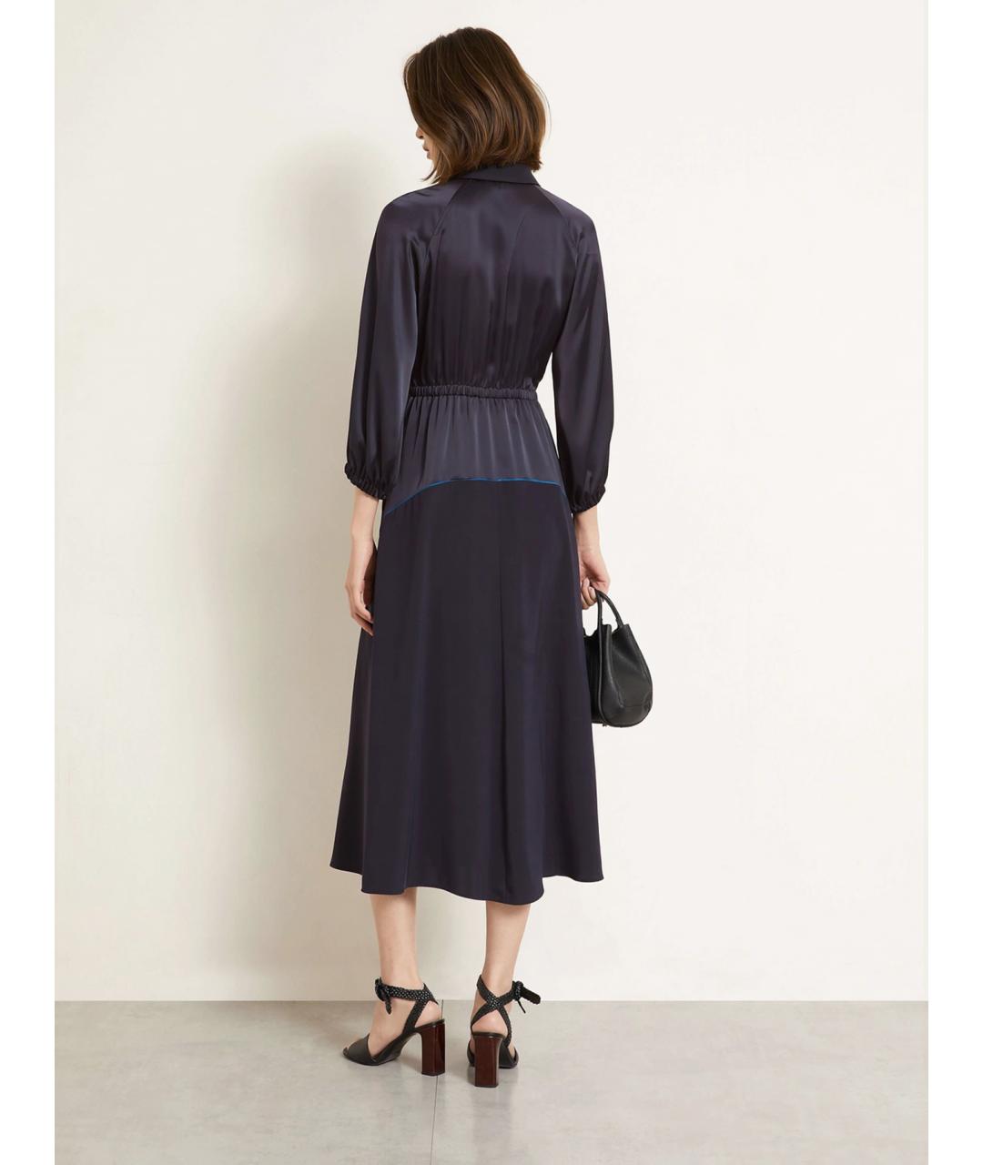 MAX MARA Темно-синее ацетатное повседневное платье, фото 3