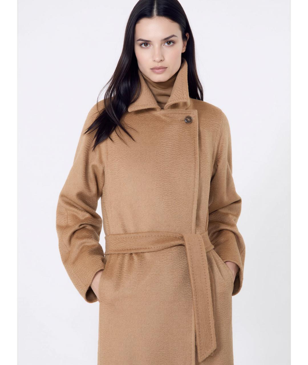 MAX MARA Бежевое шерстяное пальто, фото 4