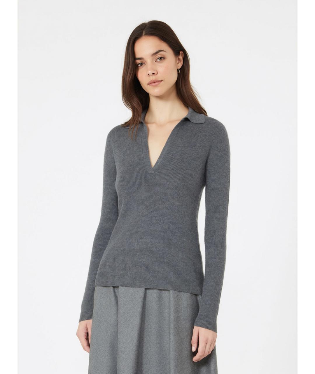 MAX MARA Серый кашемировый джемпер / свитер, фото 3