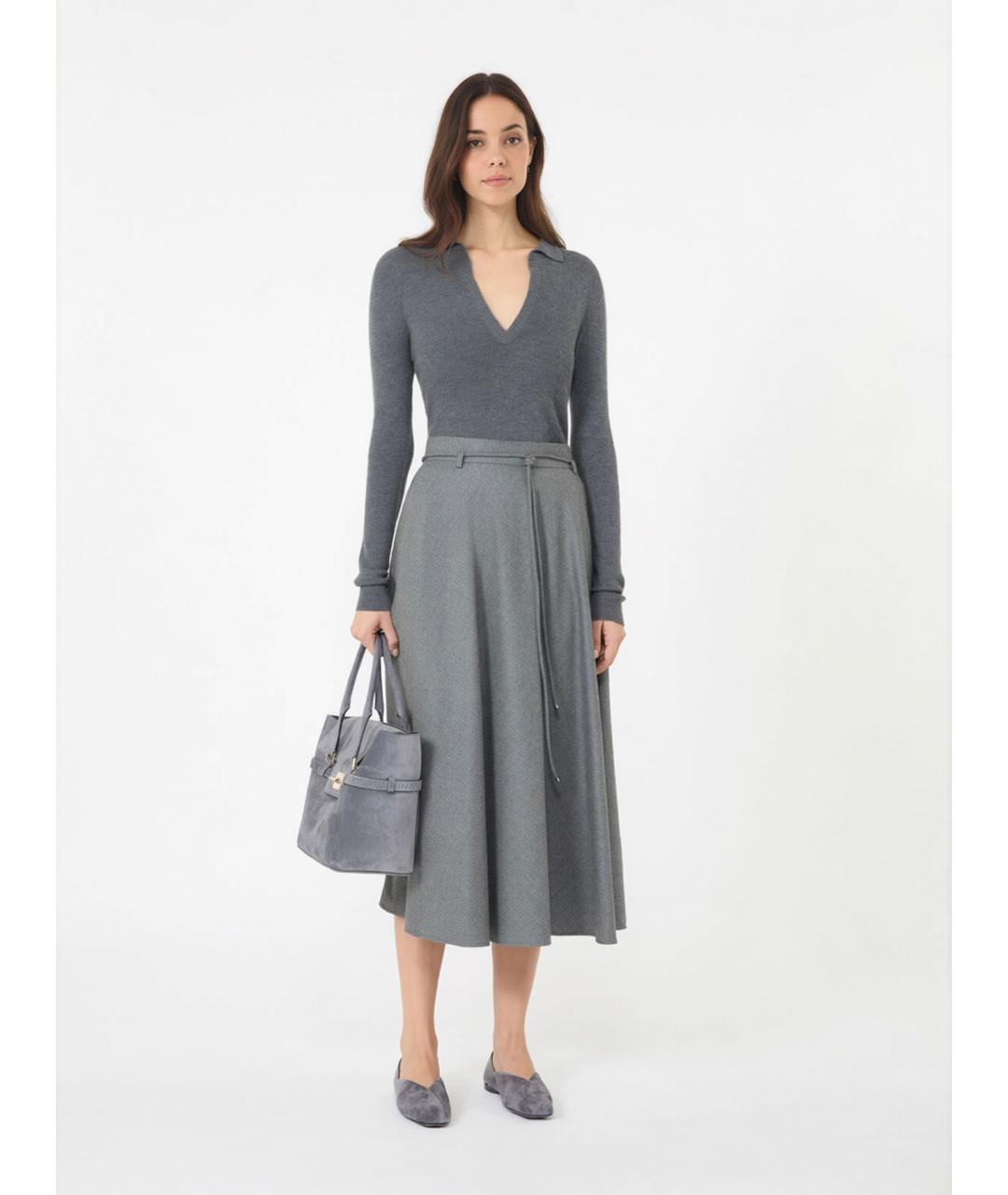 MAX MARA Серый кашемировый джемпер / свитер, фото 2