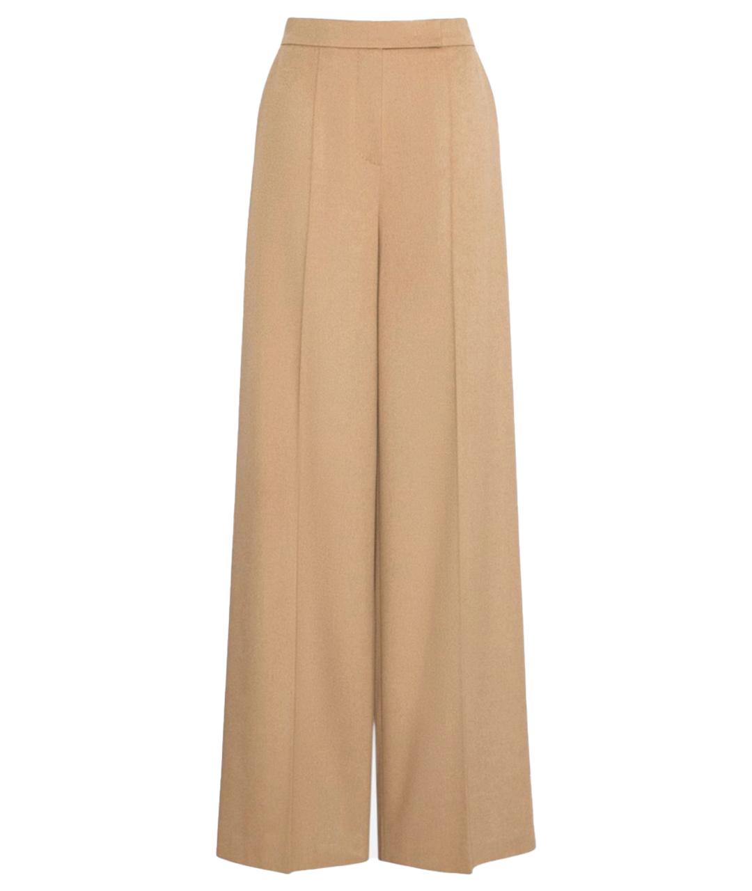 MAX MARA Бежевые шерстяные брюки широкие, фото 1