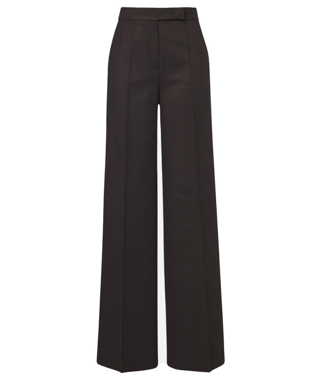 MAX MARA Черные шерстяные прямые брюки, фото 1