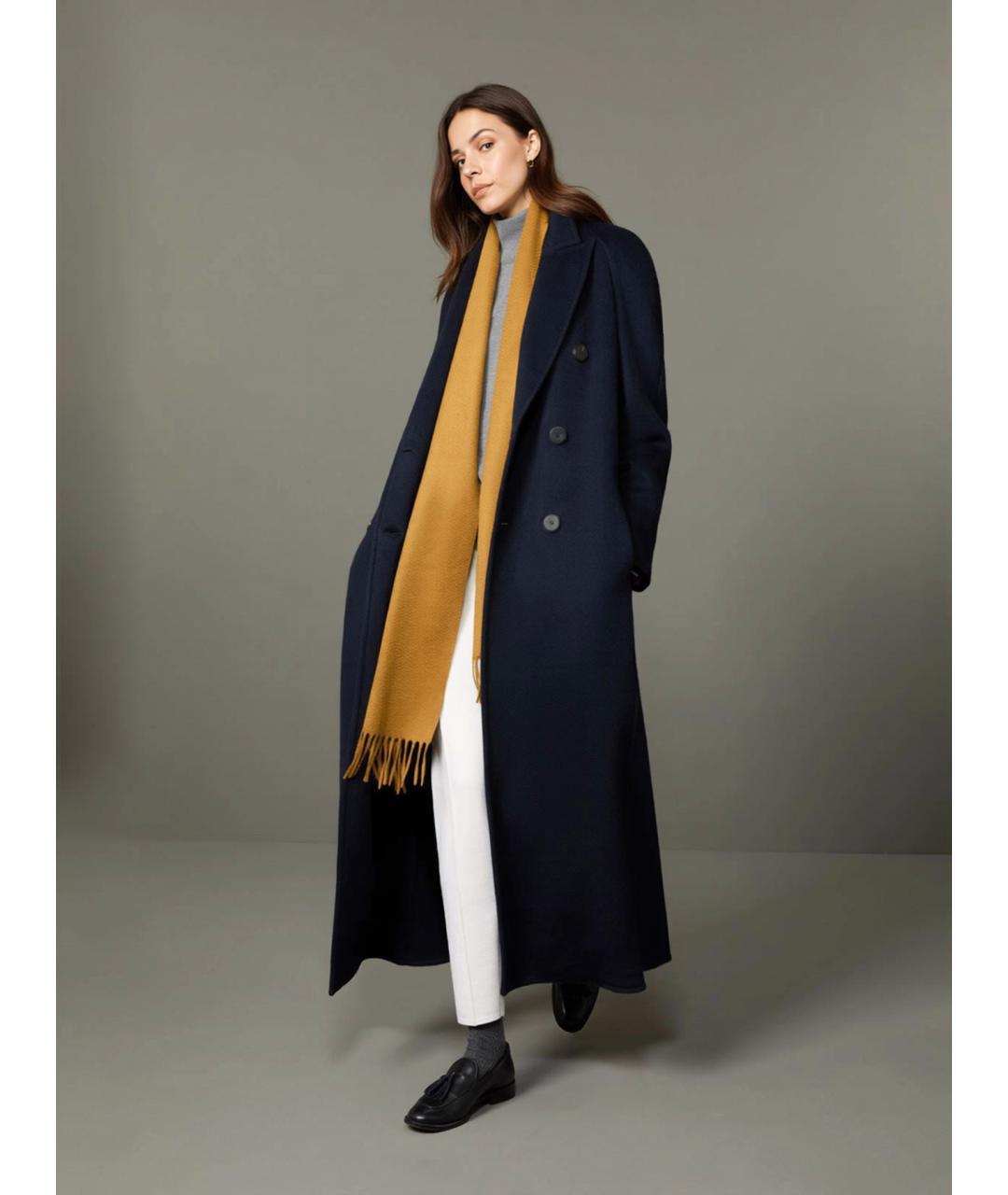 MAX MARA Темно-синее шерстяное пальто, фото 3