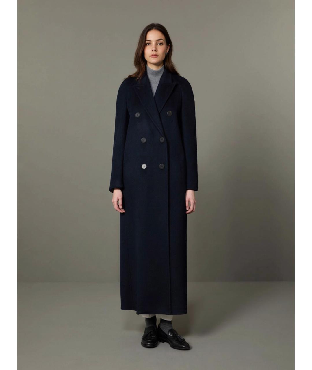 MAX MARA Темно-синее шерстяное пальто, фото 2