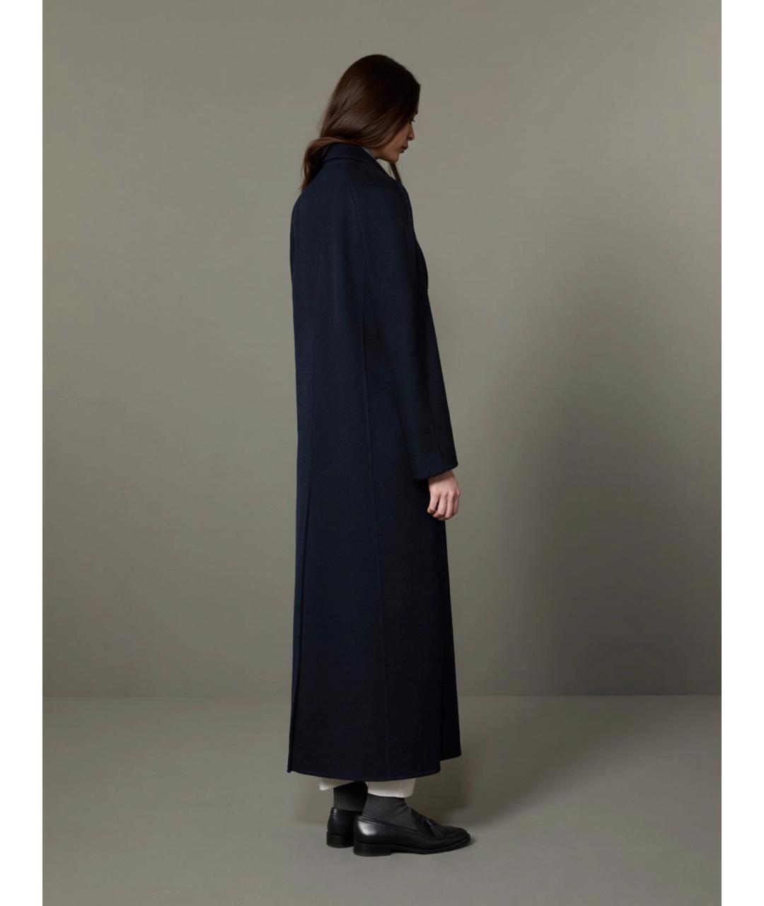 MAX MARA Темно-синее шерстяное пальто, фото 4