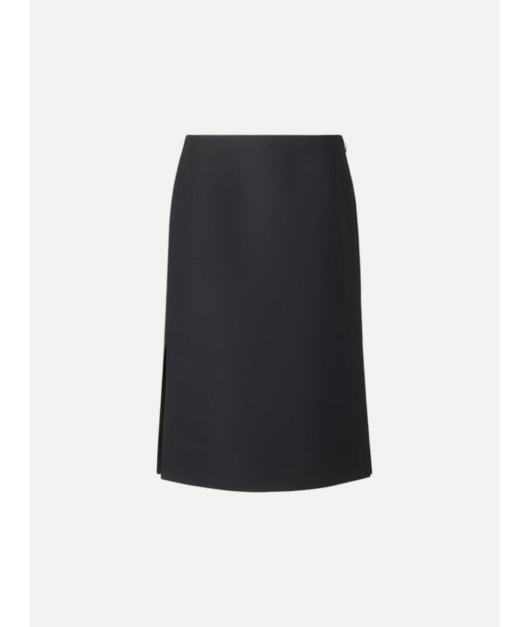 FENDI Черная шерстяная юбка миди, фото 4