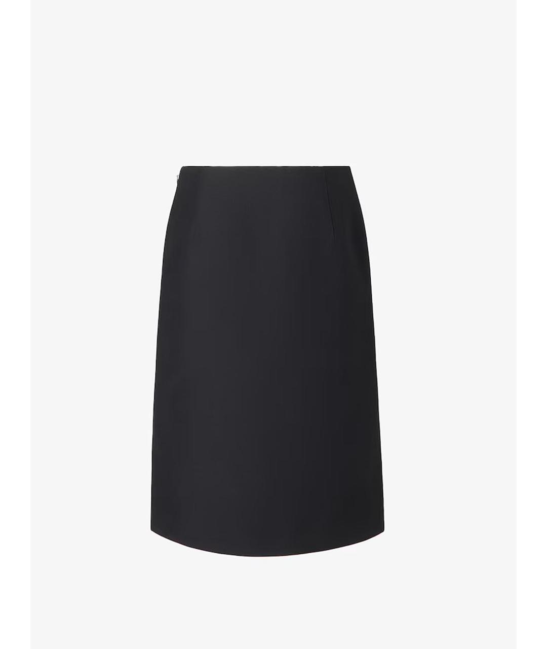 FENDI Черная шерстяная юбка миди, фото 3