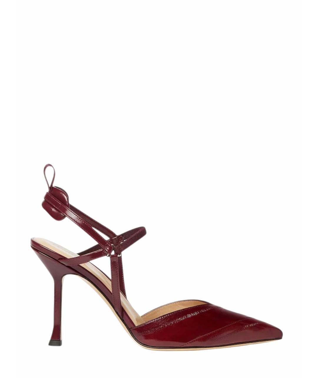 FENDI Бордовые кожаные туфли, фото 1