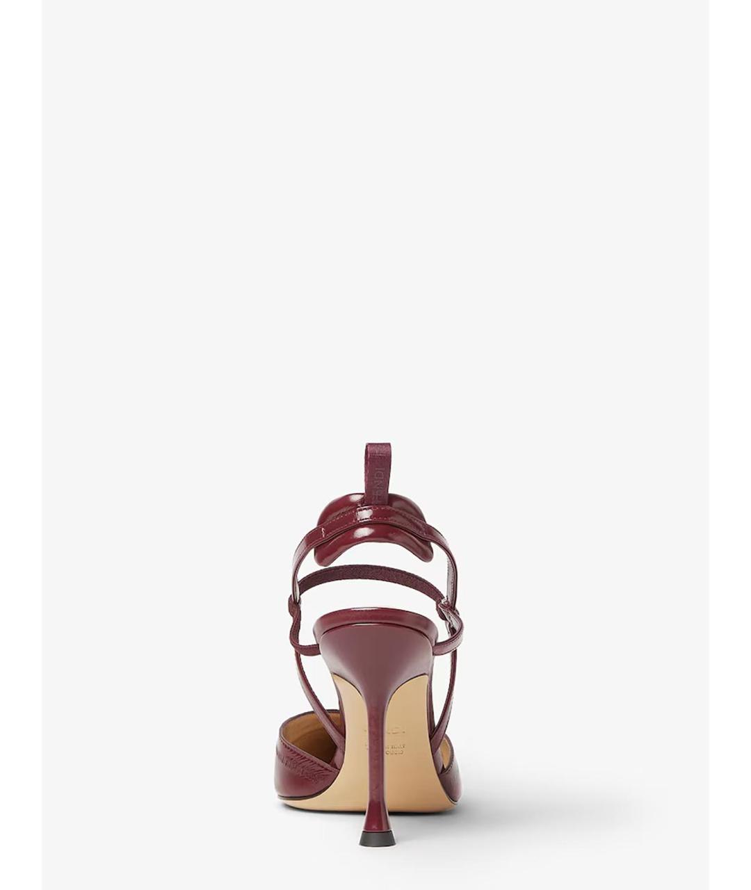 FENDI Бордовые кожаные туфли, фото 4