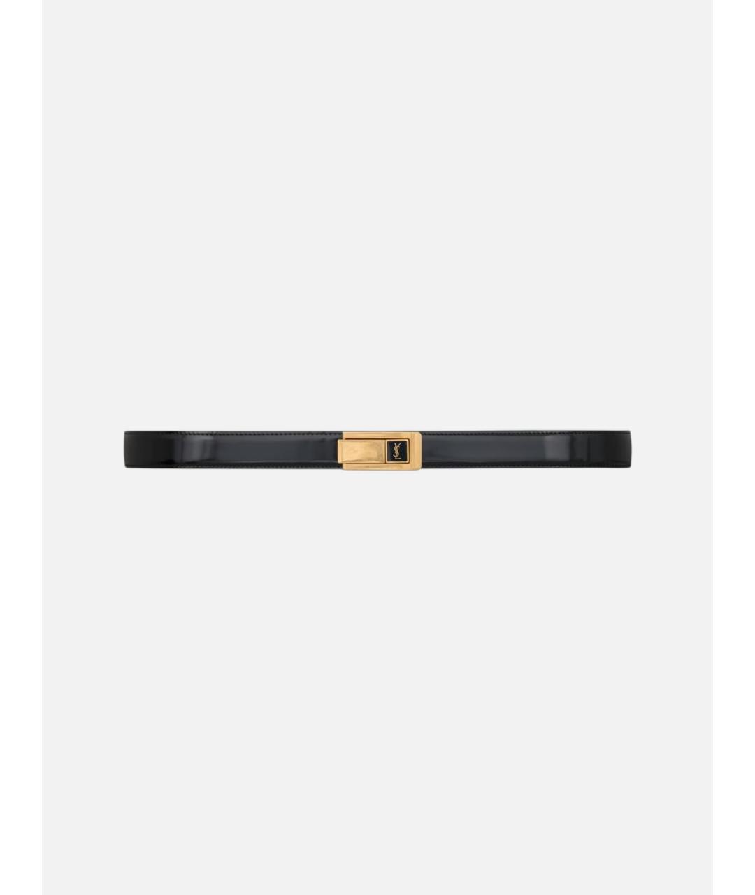 SAINT LAURENT Черный кожаный ремень, фото 3