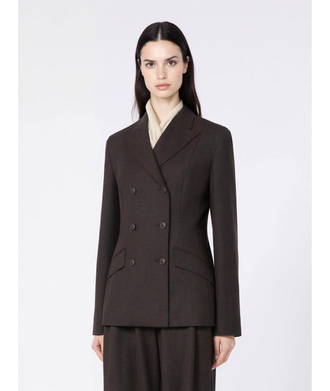 MAX MARA Коричневый шерстяной жакет/пиджак, фото 3