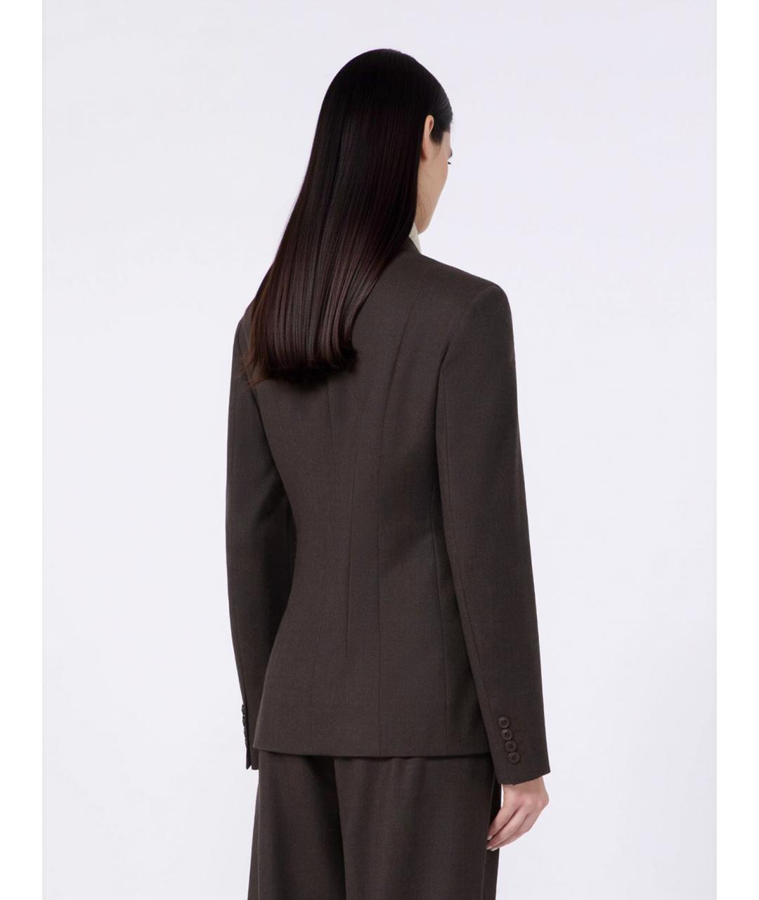MAX MARA Коричневый шерстяной жакет/пиджак, фото 4