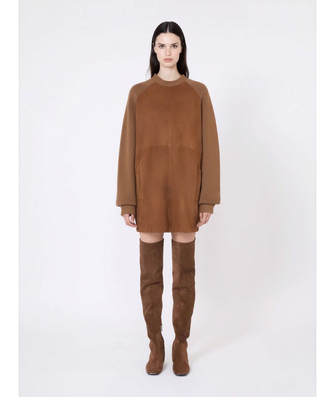 MAX MARA Бежевое шерстяное повседневное платье, фото 3