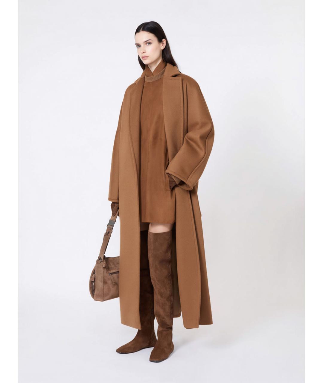 MAX MARA Бежевое шерстяное повседневное платье, фото 2