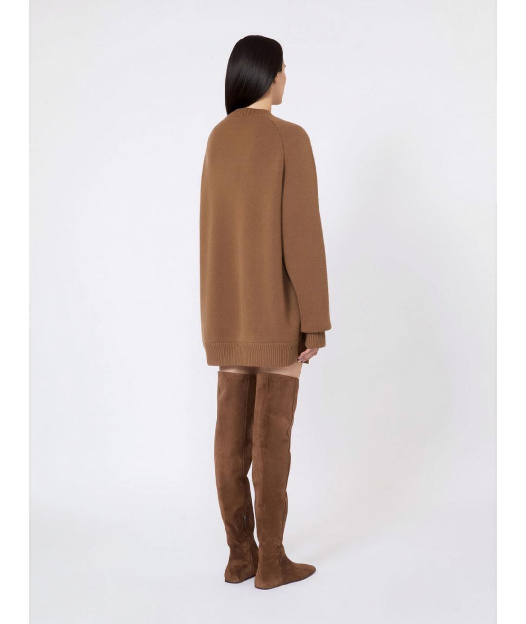 MAX MARA Бежевое шерстяное повседневное платье, фото 4