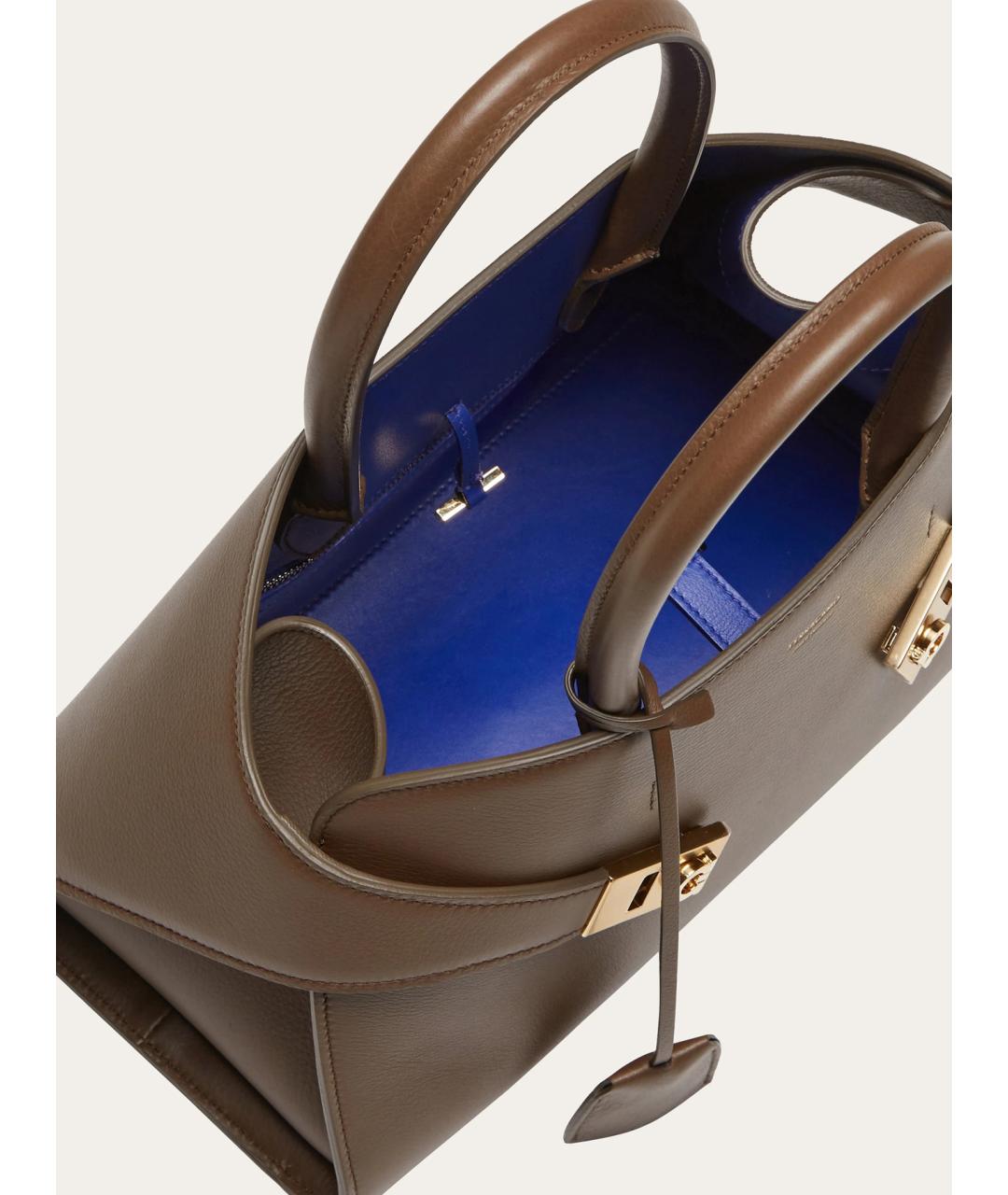 FERRAGAMO Коричневая кожаная сумка тоут, фото 5