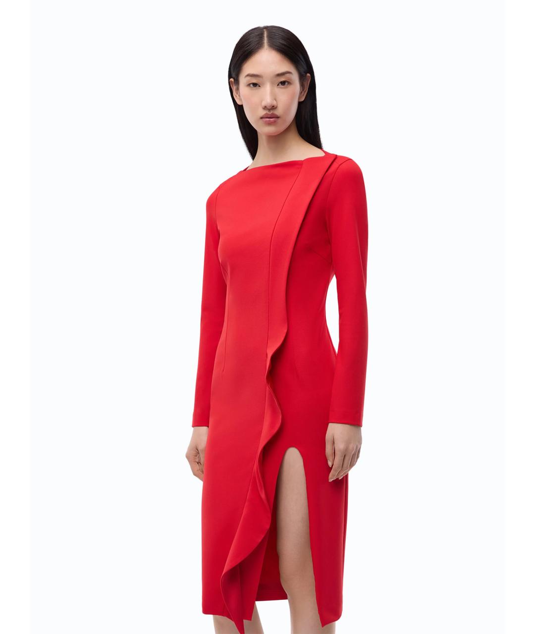 PINKO Красное полиэстеровое коктейльное платье, фото 3