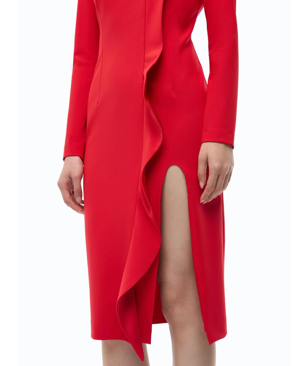 PINKO Красное полиэстеровое коктейльное платье, фото 4