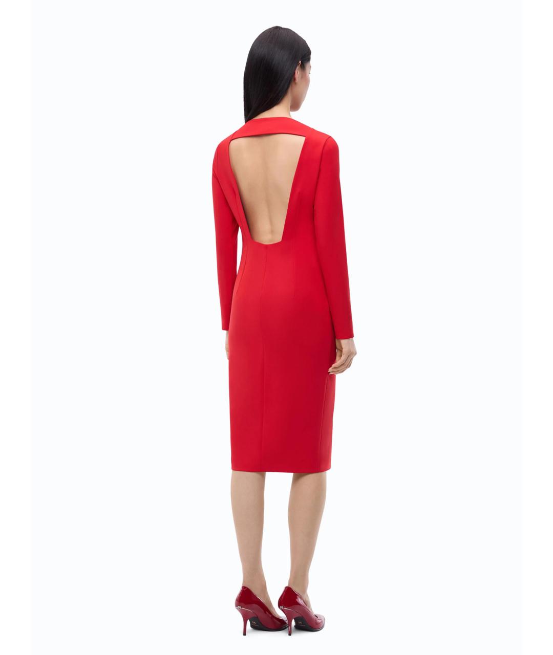 PINKO Красное полиэстеровое коктейльное платье, фото 5