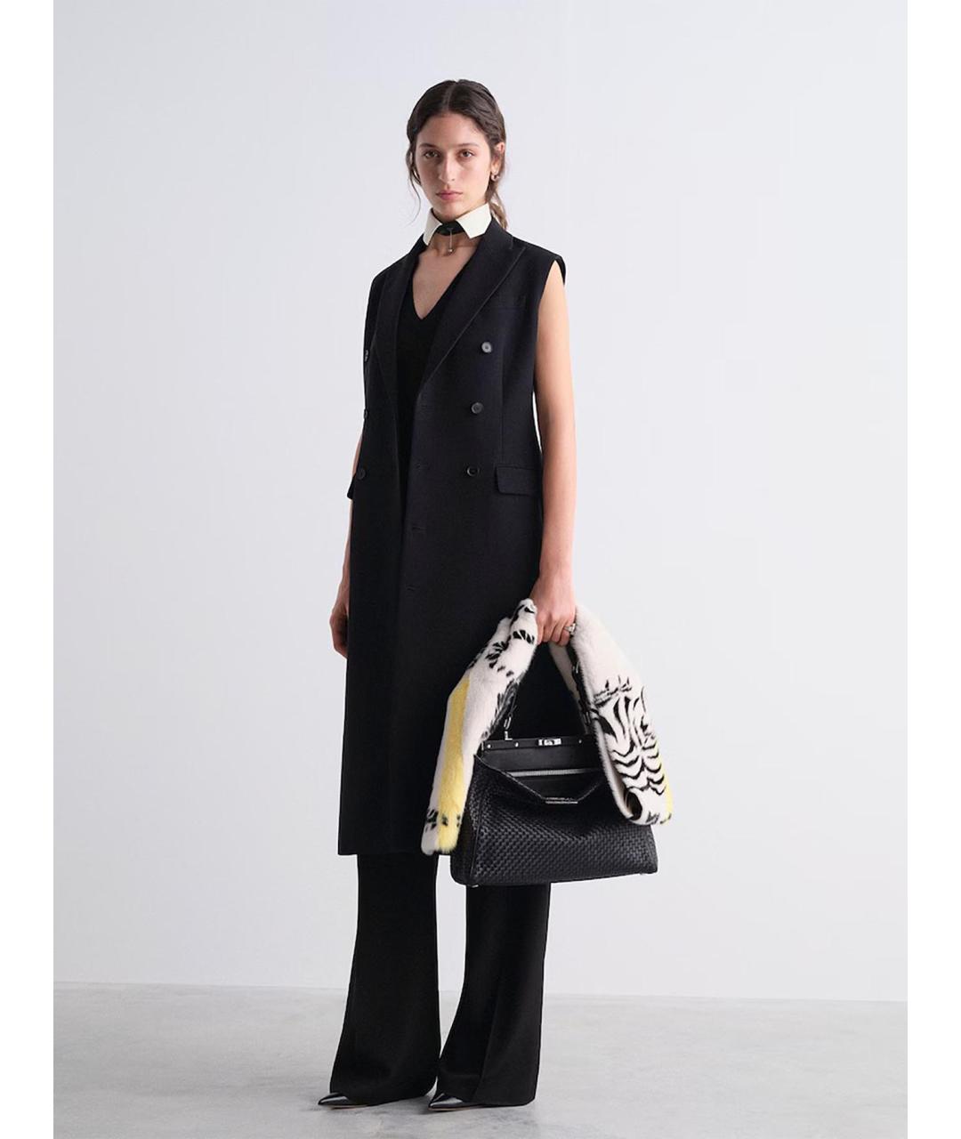 FENDI Черная шелковая майка, фото 2