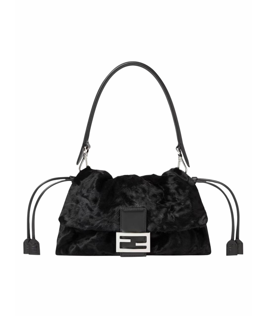 FENDI Черная кожаная сумка через плечо, фото 1