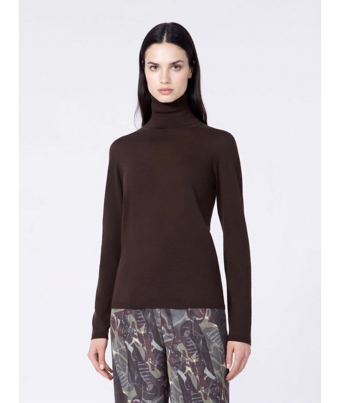MAX MARA Коричневая шерстяная водолазка, фото 3