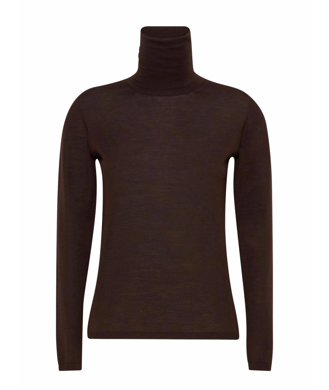 MAX MARA Коричневая шерстяная водолазка, фото 1