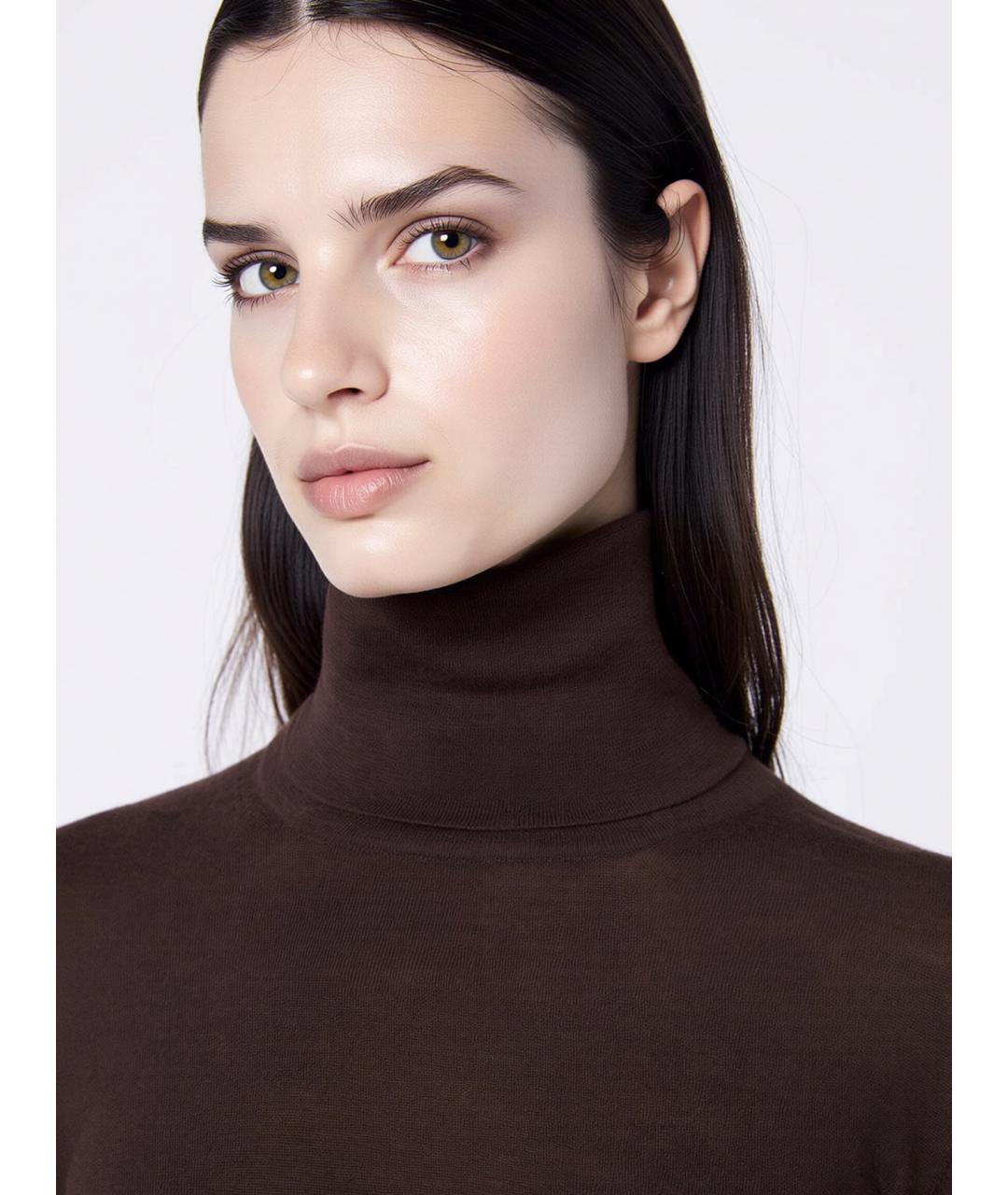 MAX MARA Коричневая шерстяная водолазка, фото 5