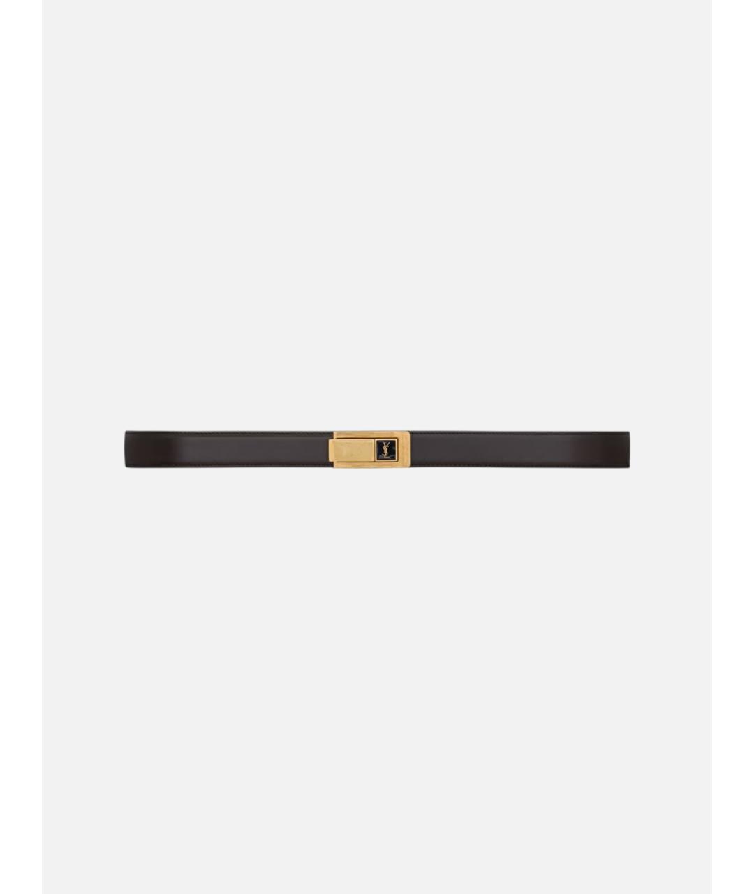 SAINT LAURENT Серый кожаный ремень, фото 3