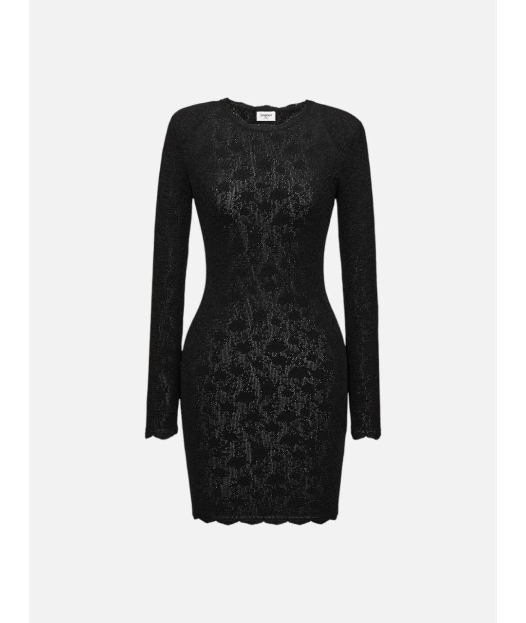 SAINT LAURENT Черное вискозное повседневное платье, фото 5
