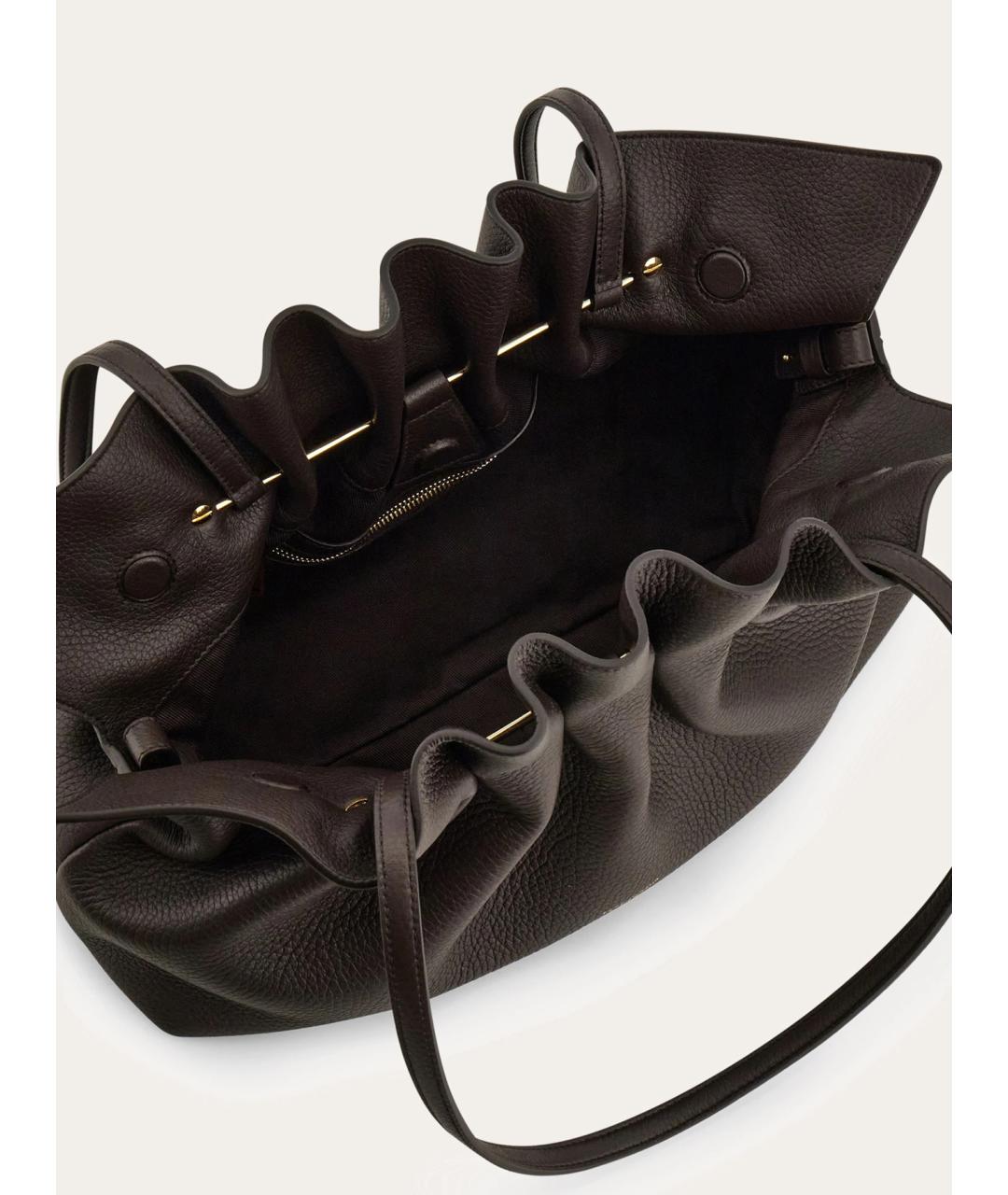 FERRAGAMO Коричневая кожаная сумка тоут, фото 5