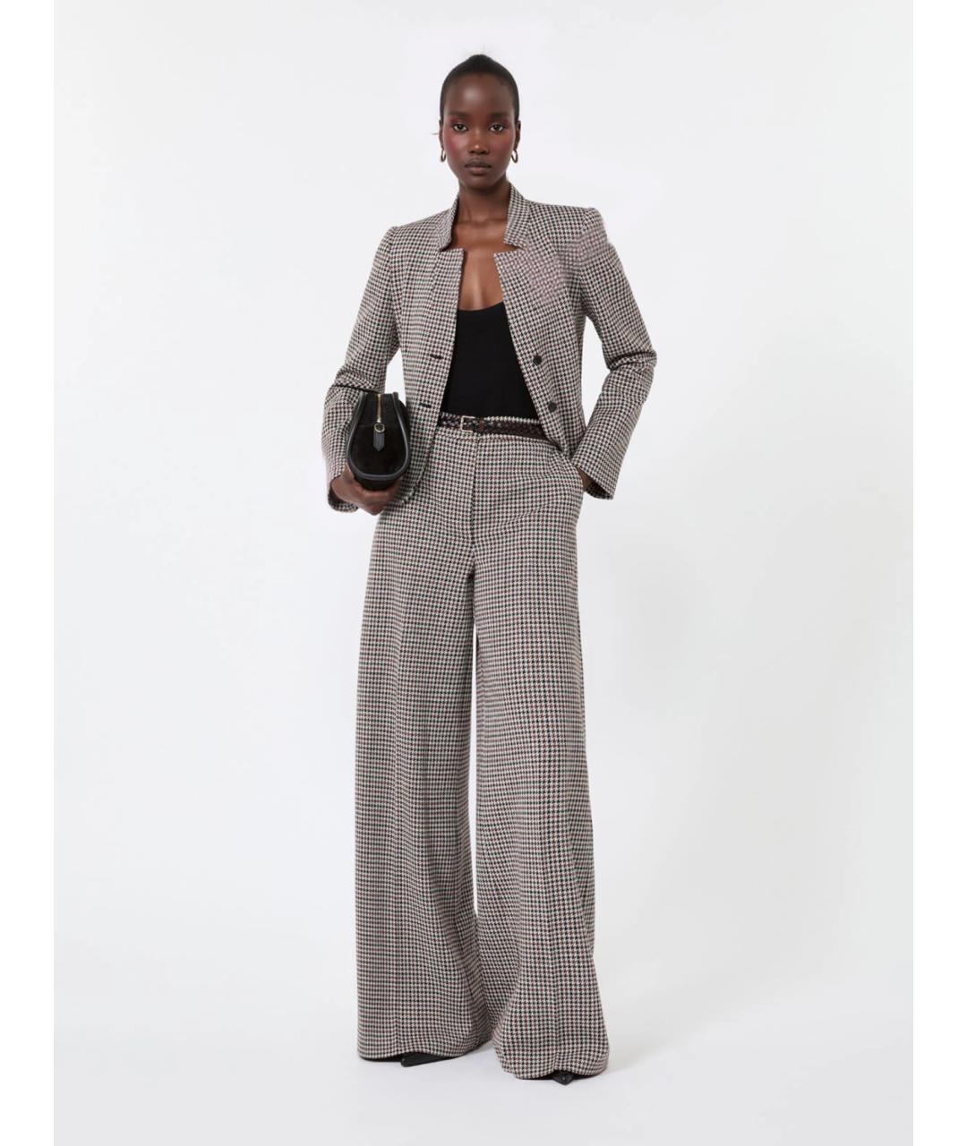 MAX MARA Мульти шерстяные прямые брюки, фото 2