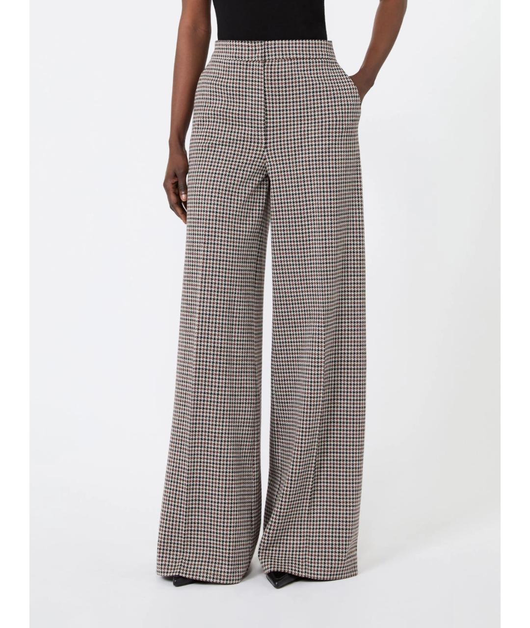 MAX MARA Мульти шерстяные прямые брюки, фото 3