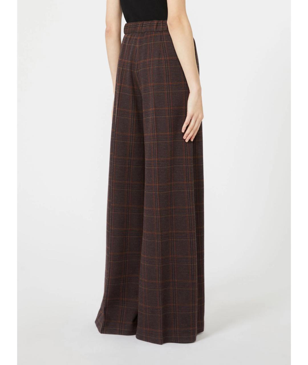 MAX MARA Мульти шерстяные брюки широкие, фото 4