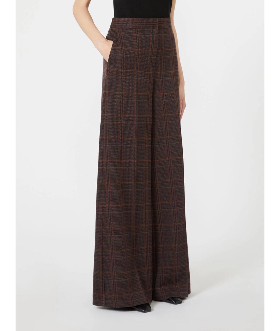 MAX MARA Мульти шерстяные брюки широкие, фото 3